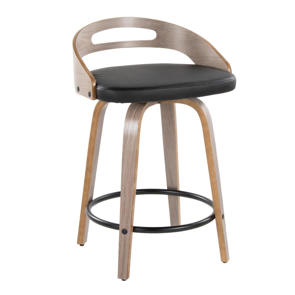 Grey Cassis 24" Fixed-Height Counter Stool - Set of 2. Picture 2