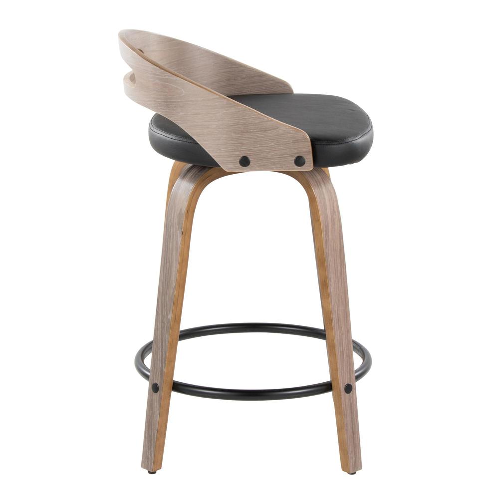 Grey Cassis 24" Fixed-Height Counter Stool - Set of 2. Picture 3