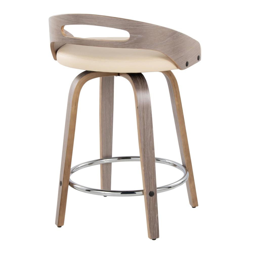 Grey Cassis 24" Fixed-Height Counter Stool - Set of 2. Picture 4