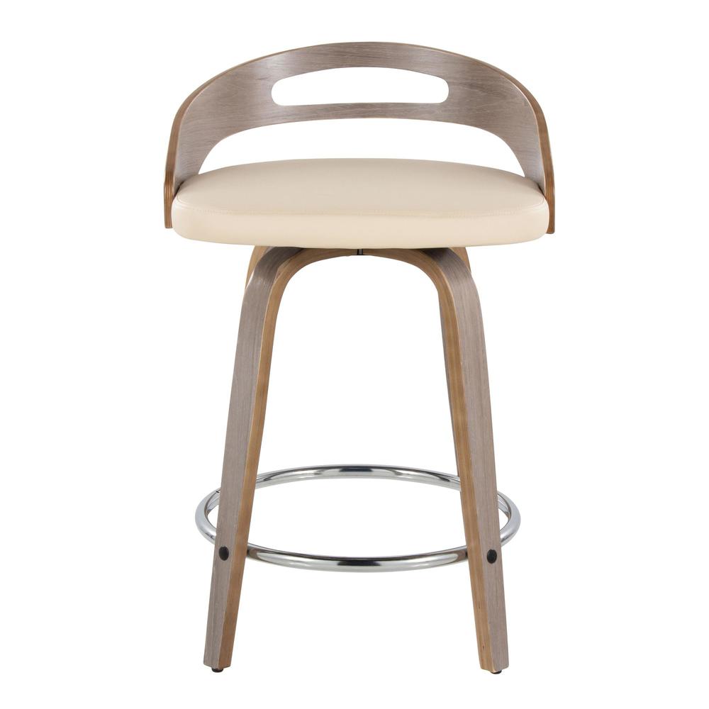 Grey Cassis 24" Fixed-Height Counter Stool - Set of 2. Picture 6