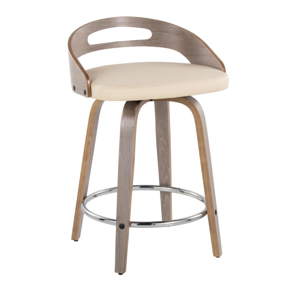 Grey Cassis 24" Fixed-Height Counter Stool - Set of 2. Picture 2