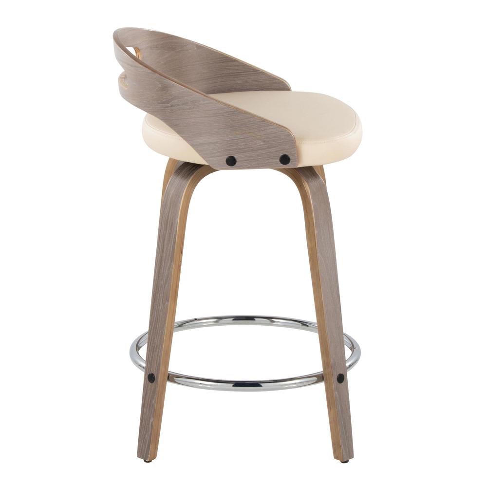 Grey Cassis 24" Fixed-Height Counter Stool - Set of 2. Picture 3