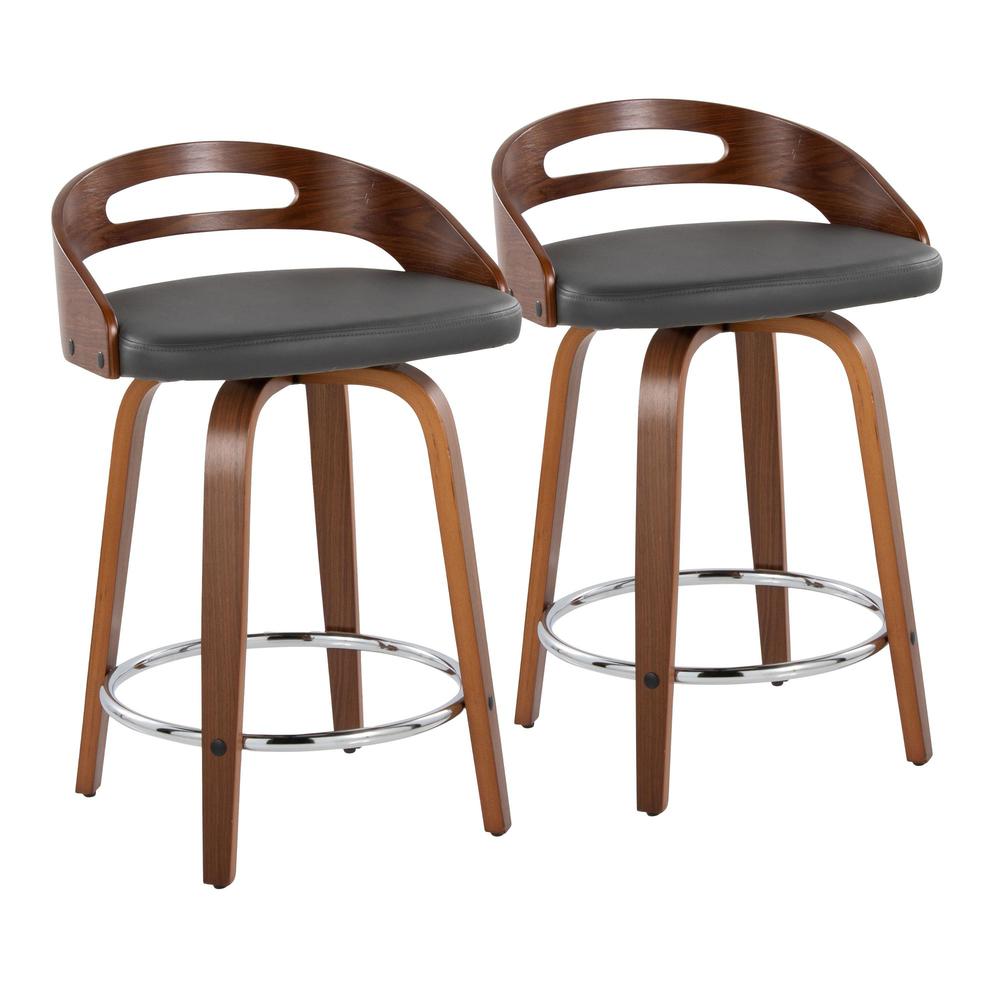 Brown Cassis 24" Fixed-Height Counter Stool - Set of 2. Picture 1