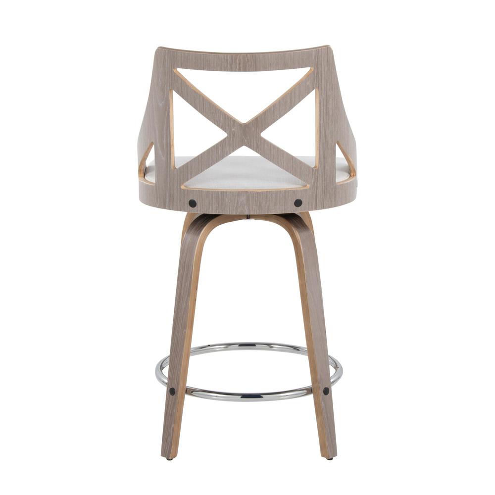 Grey Charlotte 24" Fixed-Height Counter Stool - Set of 2. Picture 5