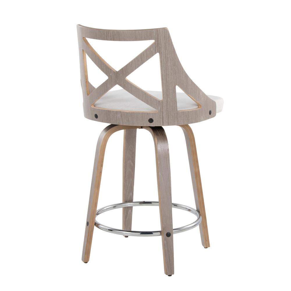 Grey Charlotte 24" Fixed-Height Counter Stool - Set of 2. Picture 4