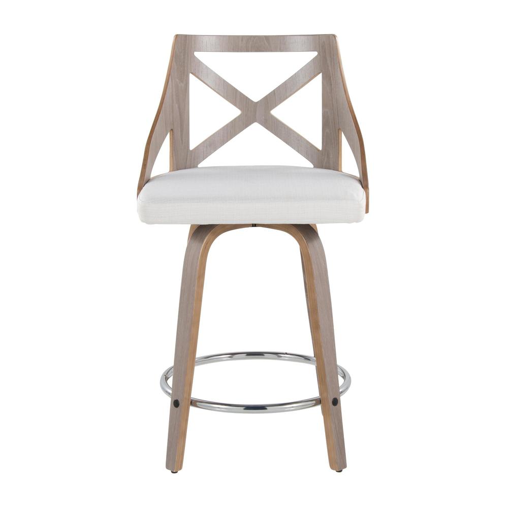 Grey Charlotte 24" Fixed-Height Counter Stool - Set of 2. Picture 6