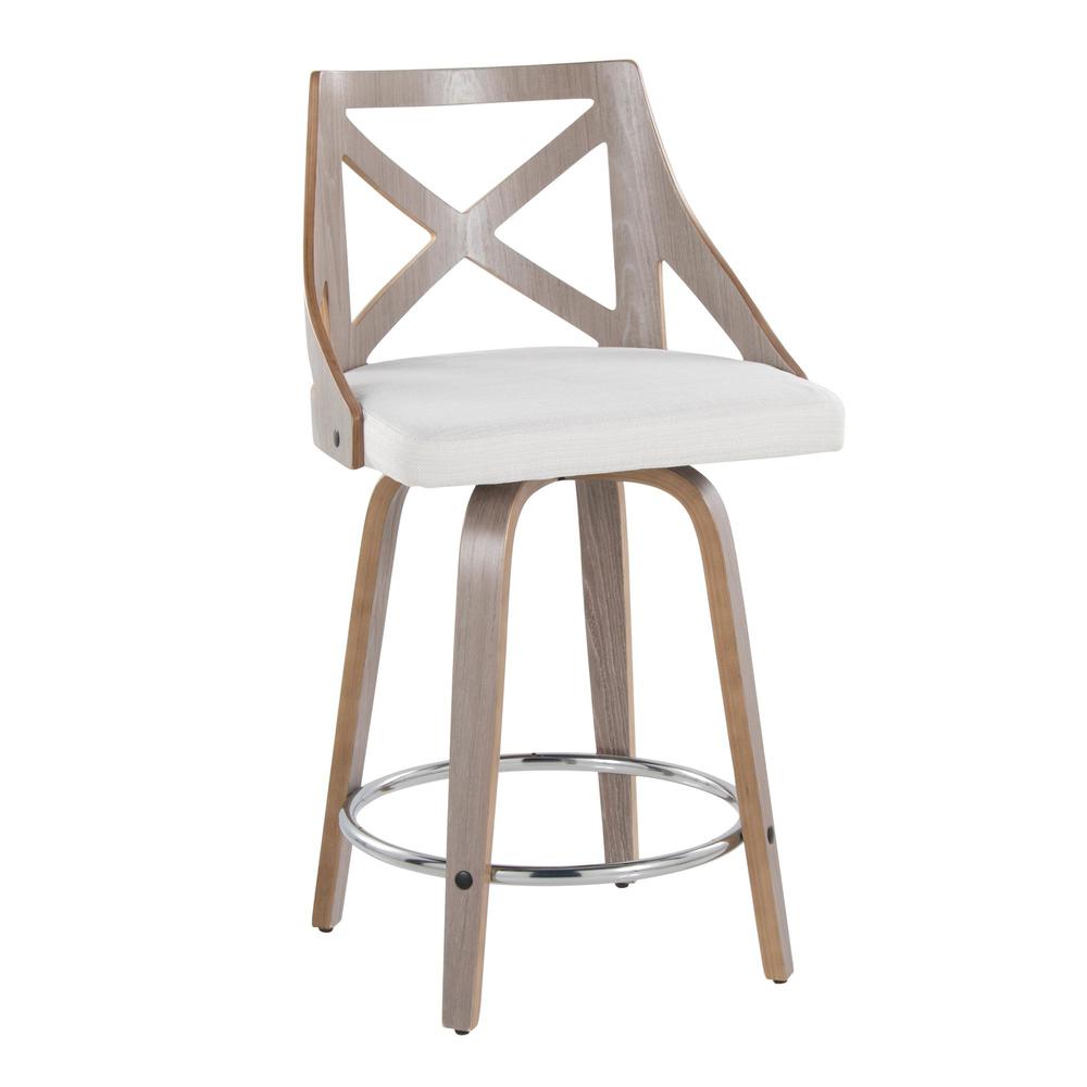 Grey Charlotte 24" Fixed-Height Counter Stool - Set of 2. Picture 2