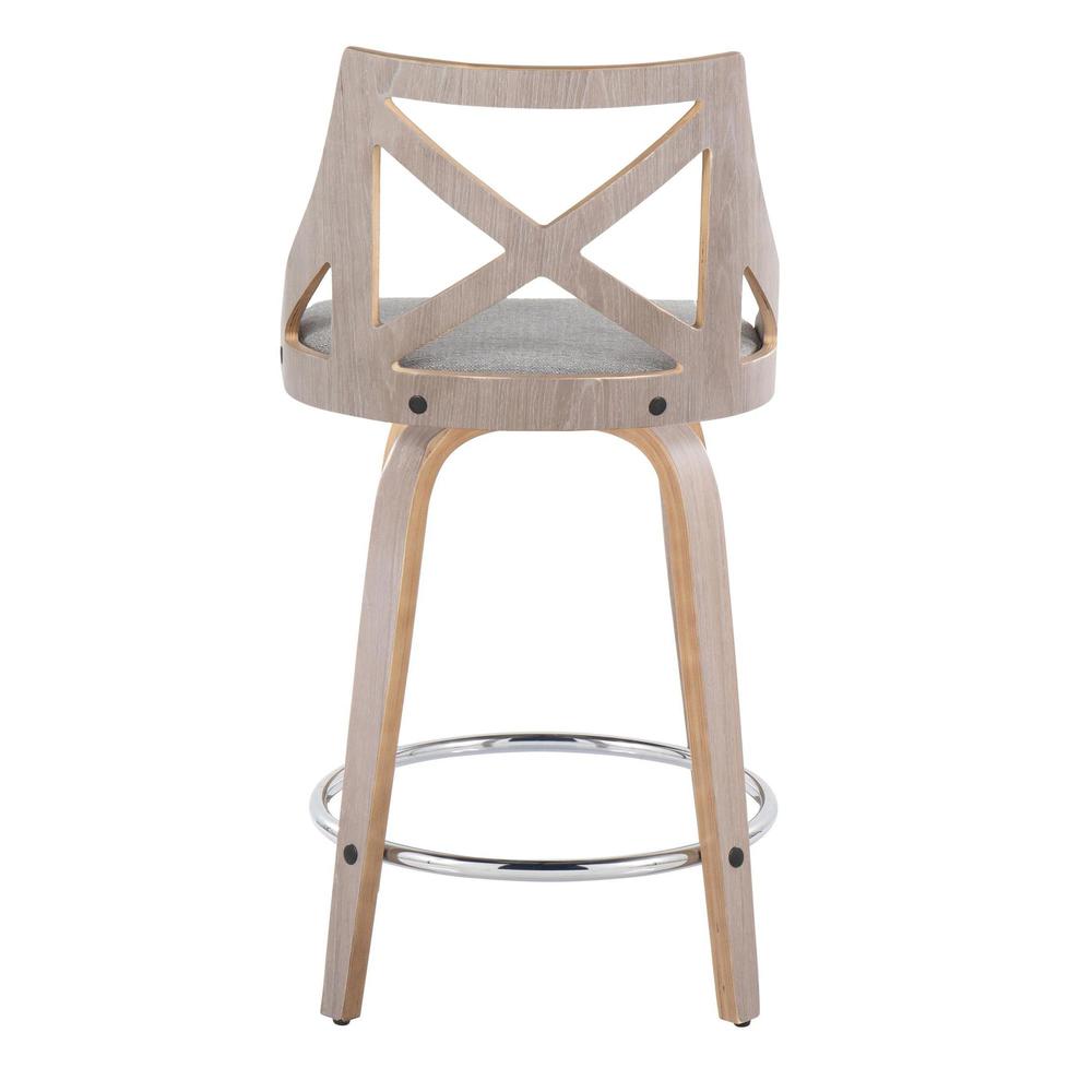 Grey Charlotte 24" Fixed-Height Counter Stool - Set of 2. Picture 5