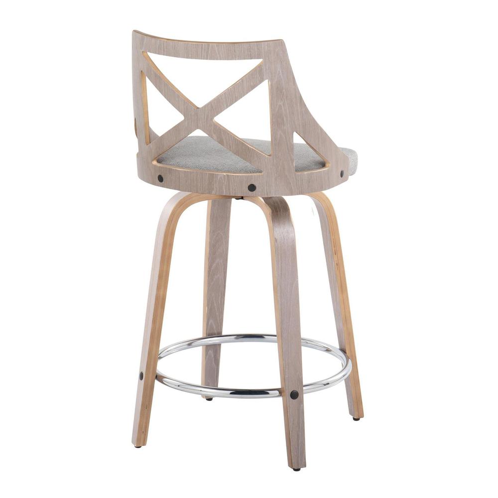 Grey Charlotte 24" Fixed-Height Counter Stool - Set of 2. Picture 4