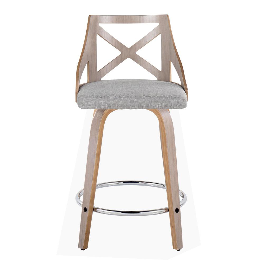 Grey Charlotte 24" Fixed-Height Counter Stool - Set of 2. Picture 6