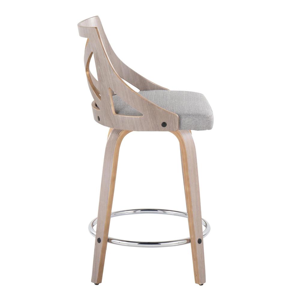 Grey Charlotte 24" Fixed-Height Counter Stool - Set of 2. Picture 3