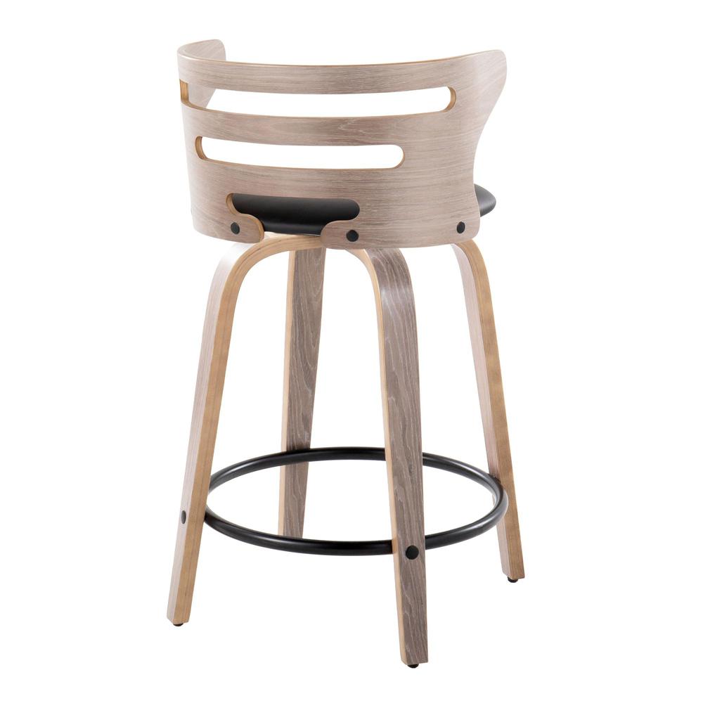 Grey Cosini 24" Fixed-Height Counter Stool - Set of 2. Picture 4