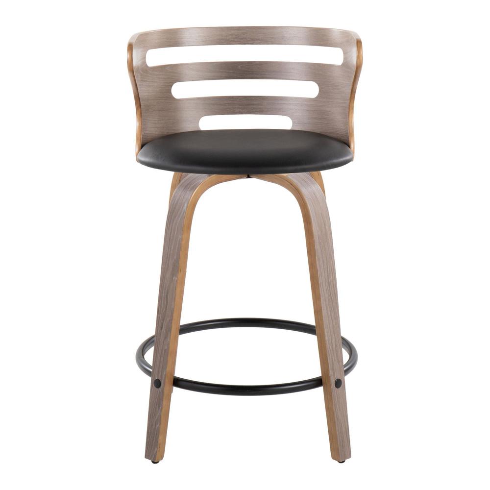 Grey Cosini 24" Fixed-Height Counter Stool - Set of 2. Picture 6