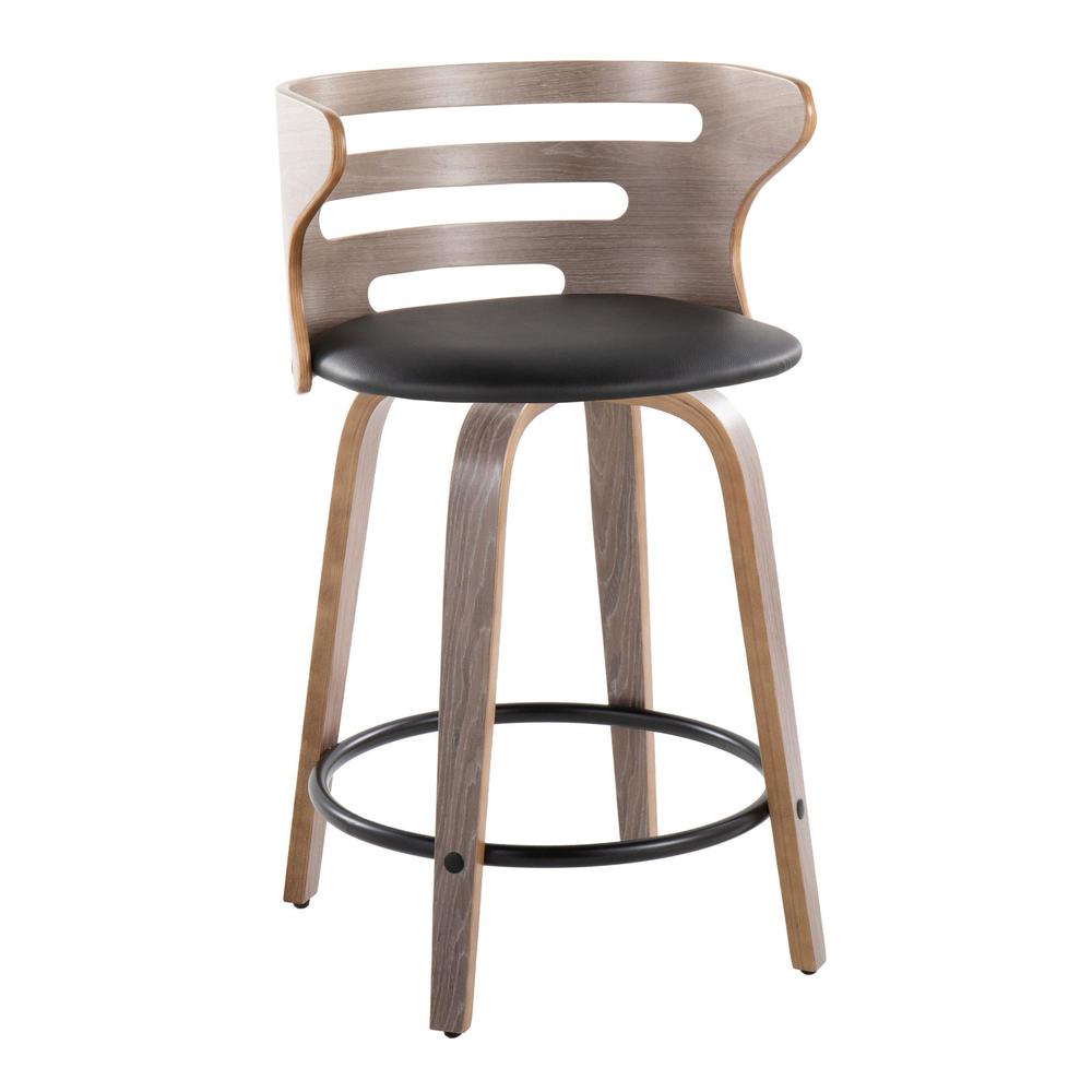 Grey Cosini 24" Fixed-Height Counter Stool - Set of 2. Picture 2