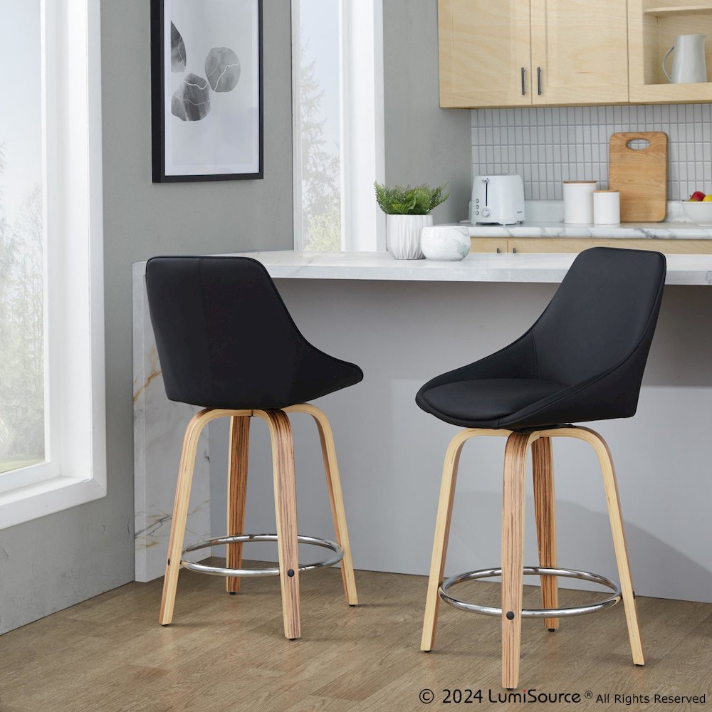 Diana 24" Fixed-Height Counter Stool - Set of  2. Picture 7