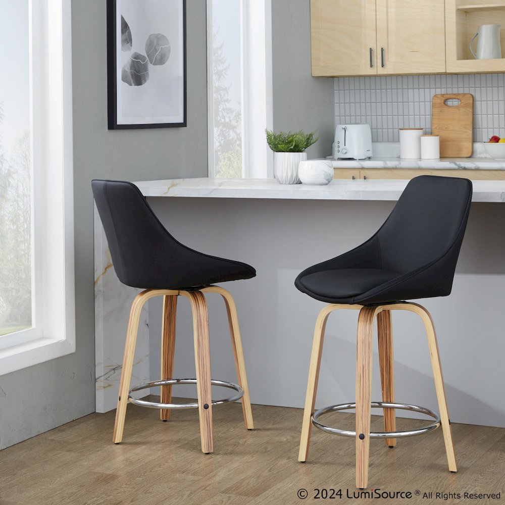 Diana 24" Fixed-Height Counter Stool - Set of  2. Picture 8