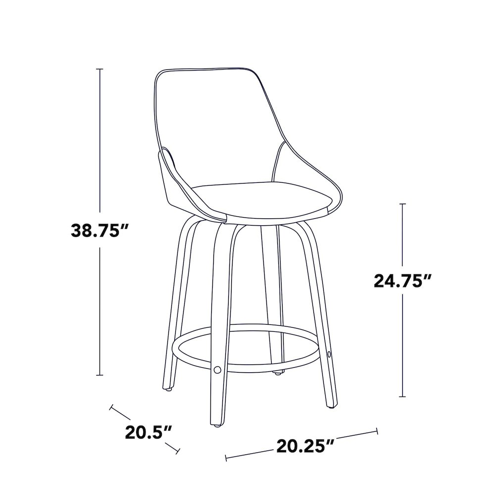 Diana 24" Fixed-Height Counter Stool - Set of  2. Picture 9