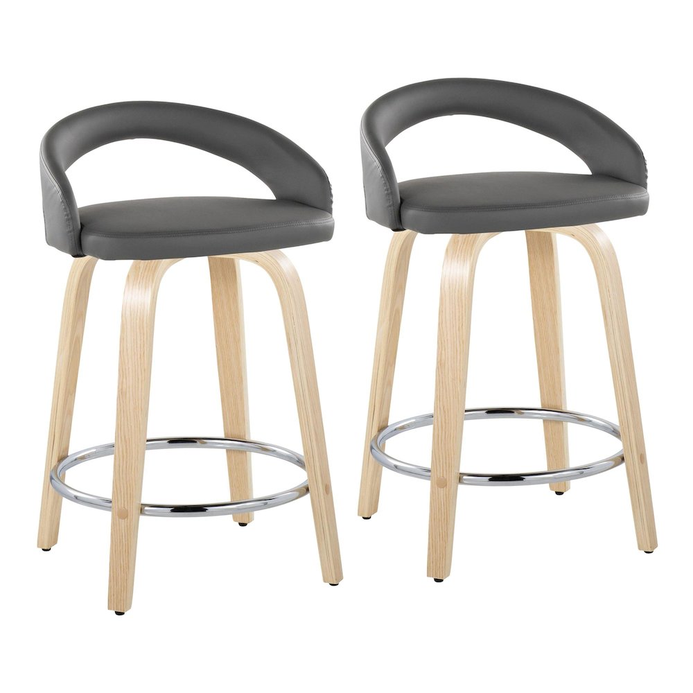 Grotto Upholstered 24" Fixed-Height Counter Stool - Set of 2. Picture 1