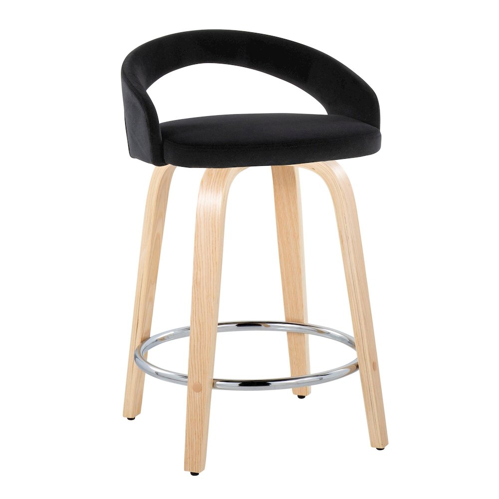 Grotto Upholstered 24" Fixed-Height Counter Stool - Set of 2. Picture 2