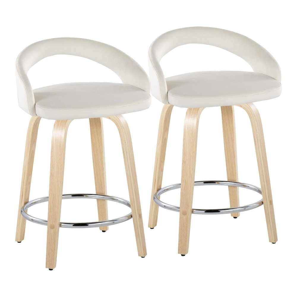 Grotto Upholstered 24" Fixed-Height Counter Stool - Set of 2. Picture 1