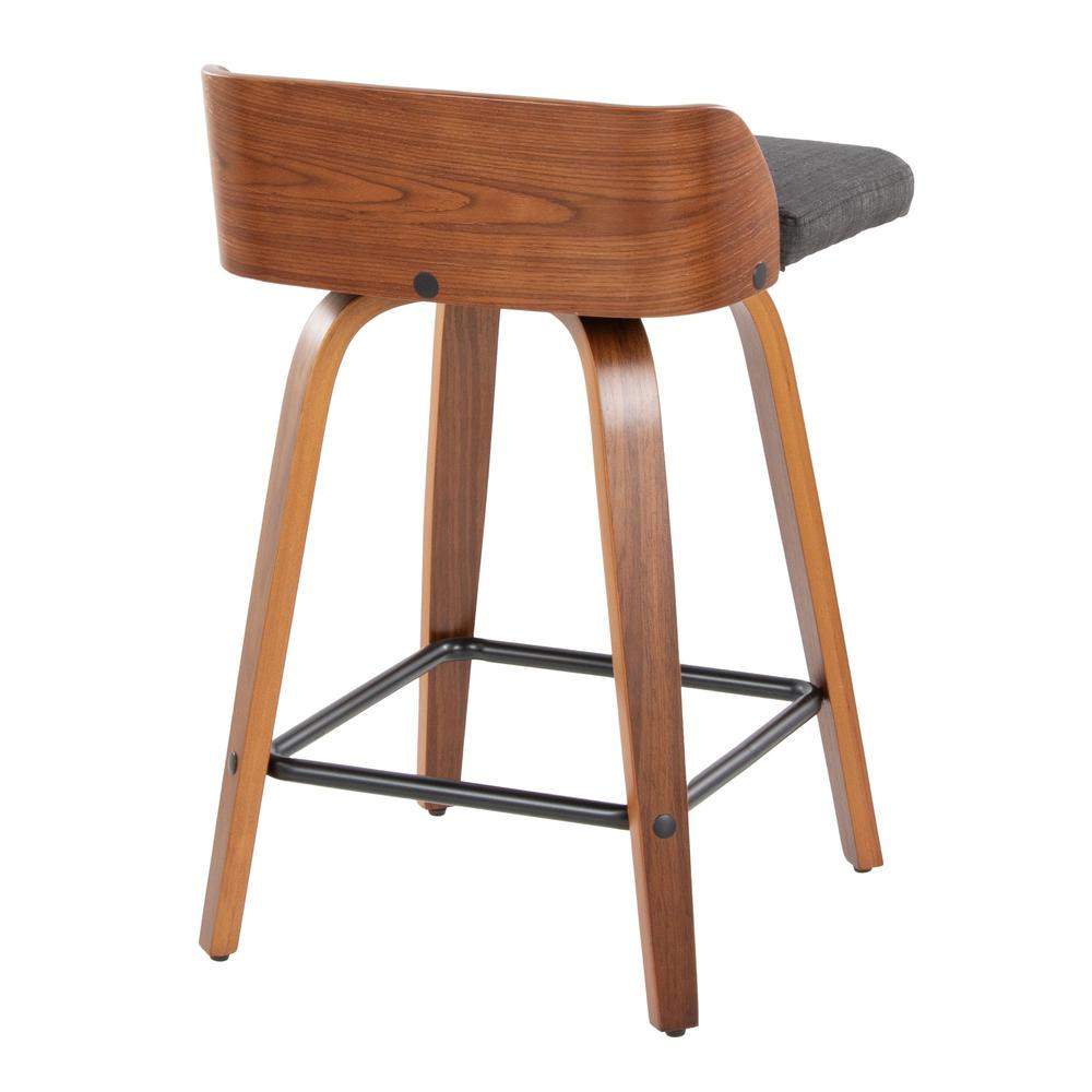 Grey Maya 24" Fixed-Height Counter Stool - Set of 2. Picture 4