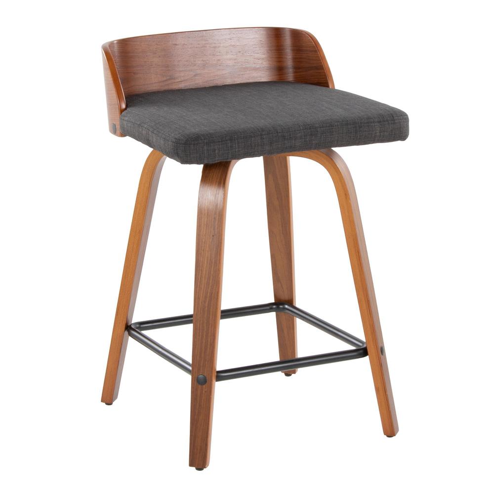 Grey Maya 24" Fixed-Height Counter Stool - Set of 2. Picture 2
