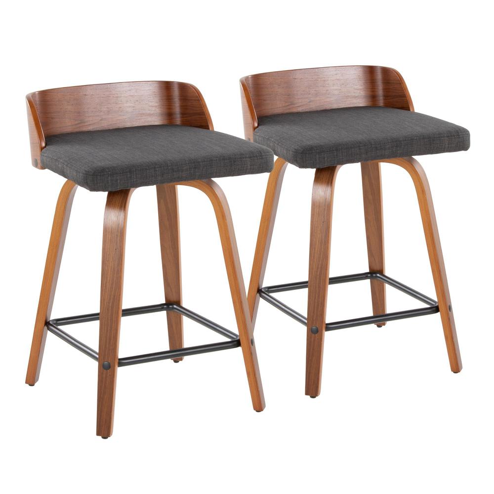 Grey Maya 24" Fixed-Height Counter Stool - Set of 2. Picture 1