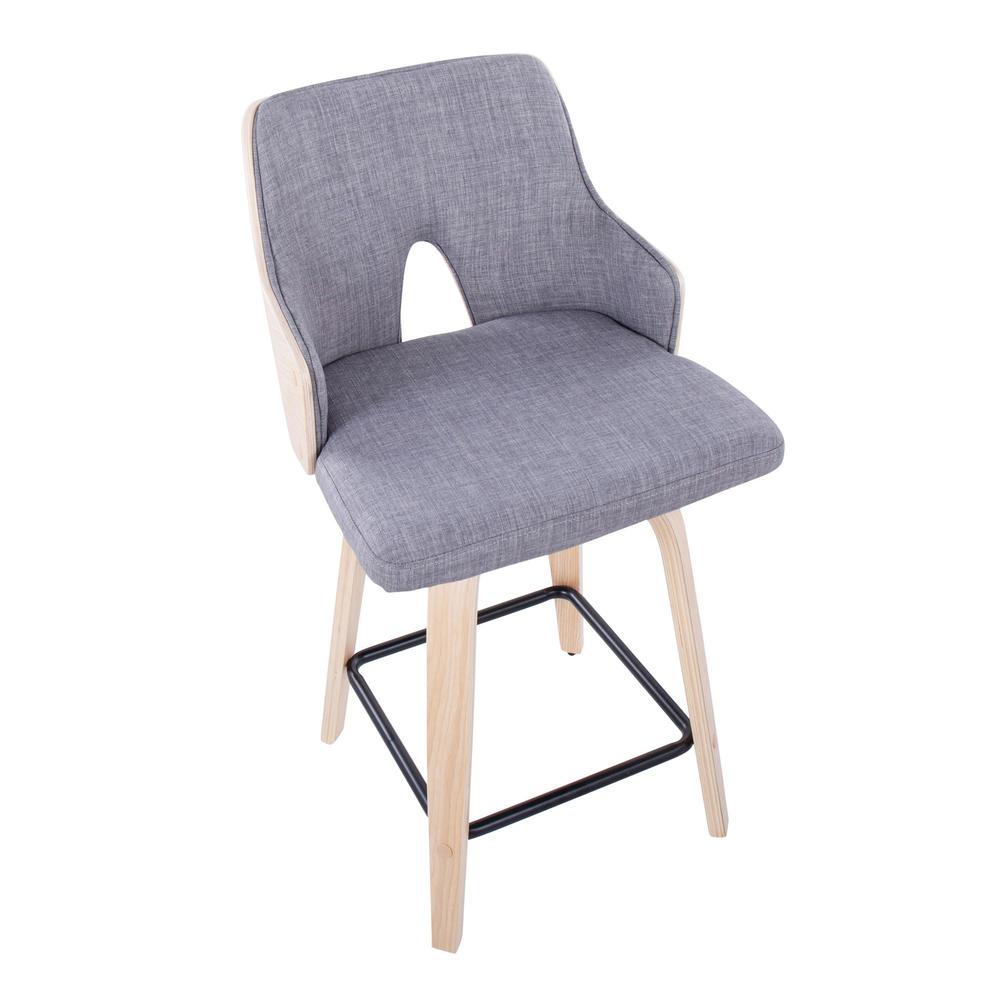 Grey Stella 24" Fixed-Height Counter Stool - Set of 2. Picture 7