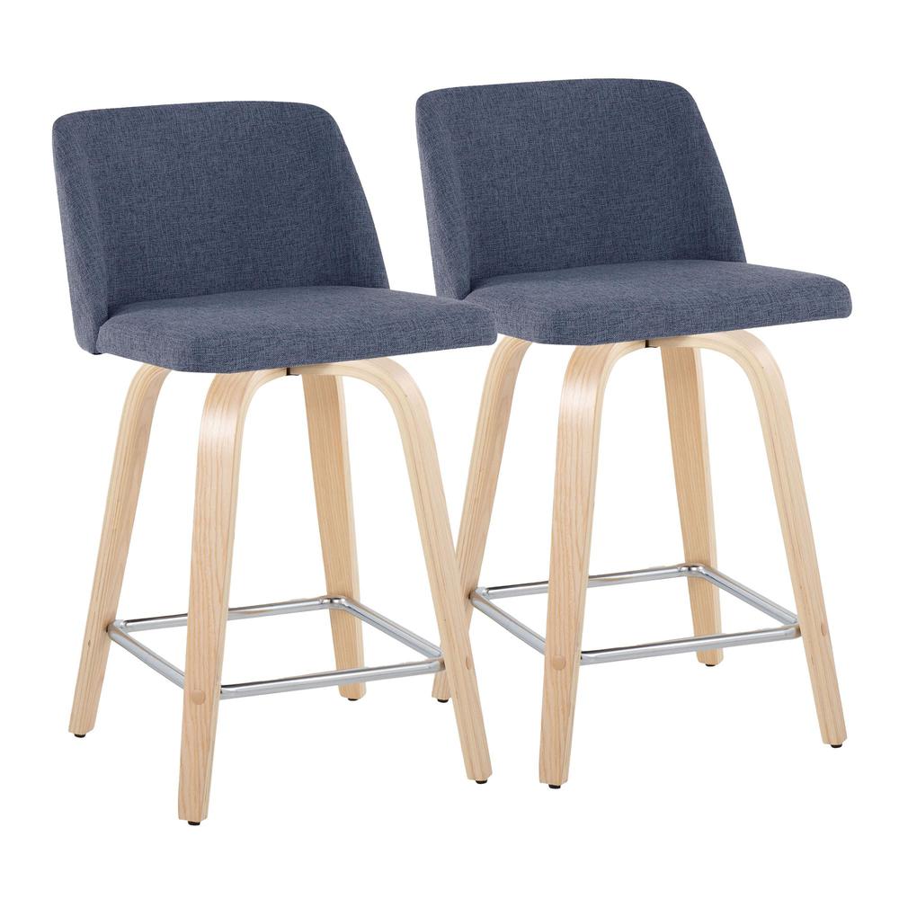 Brown Toriano 24" Fixed-Height Counter Stool - Set of 2. Picture 1