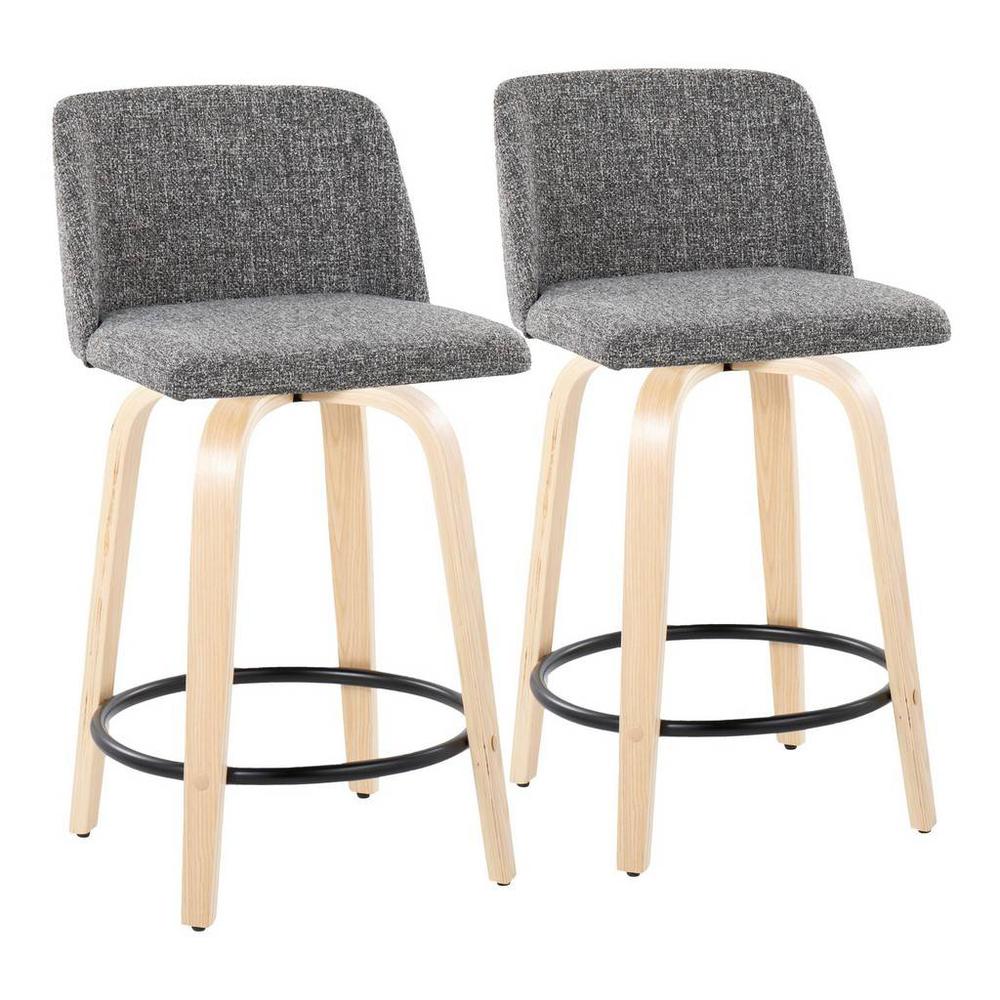 Brown Toriano 24" Fixed Height Counter Stool - Set of 2. Picture 1