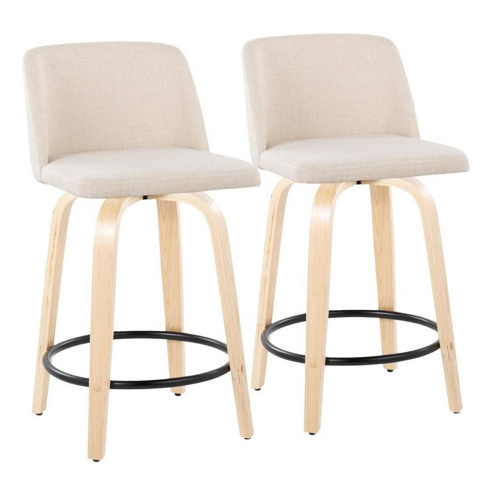 Brown Toriano 24" Fixed Height Counter Stool - Set of 2. Picture 1