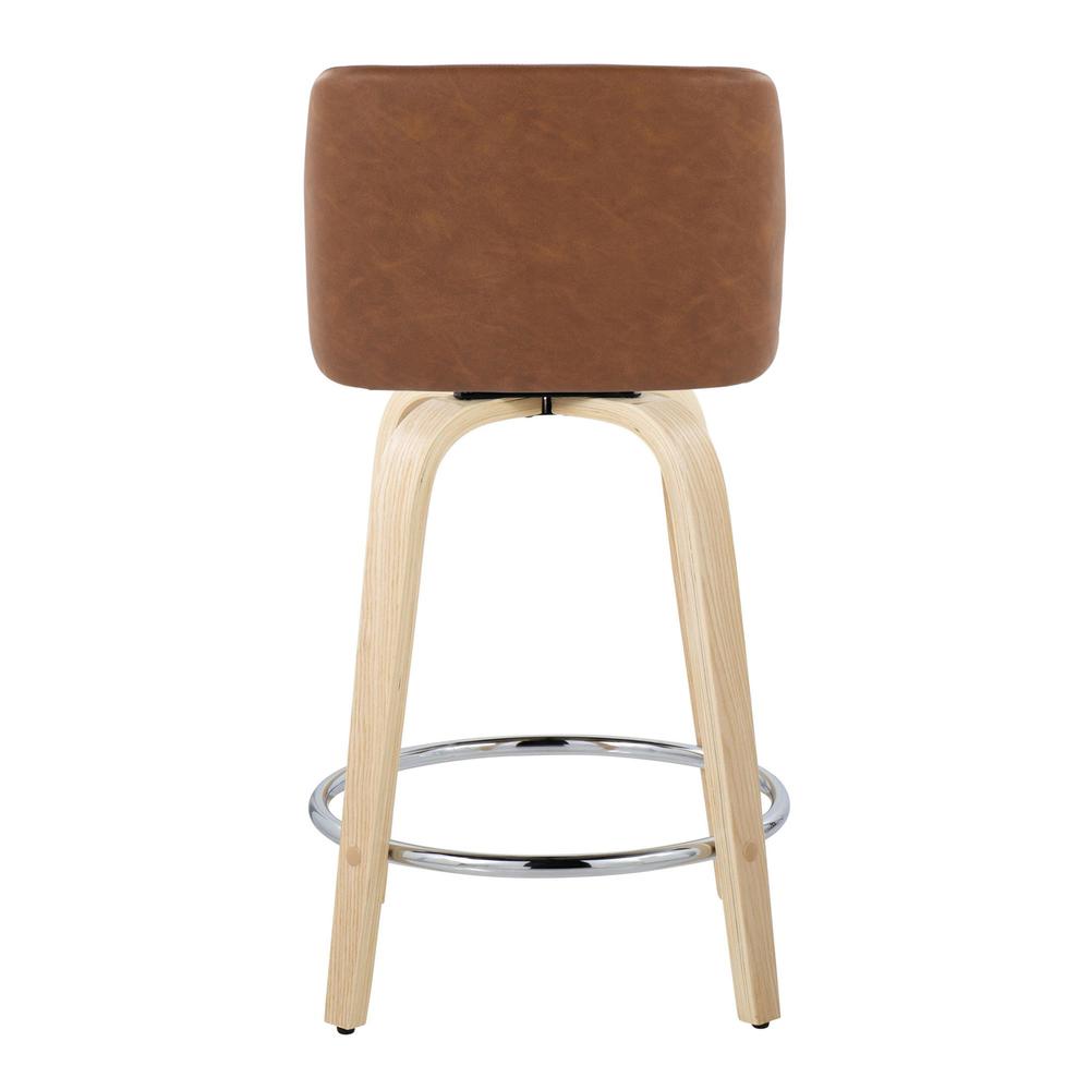 Brown Toriano 24" Fixed-Height Counter Stool - Set of 2. Picture 5