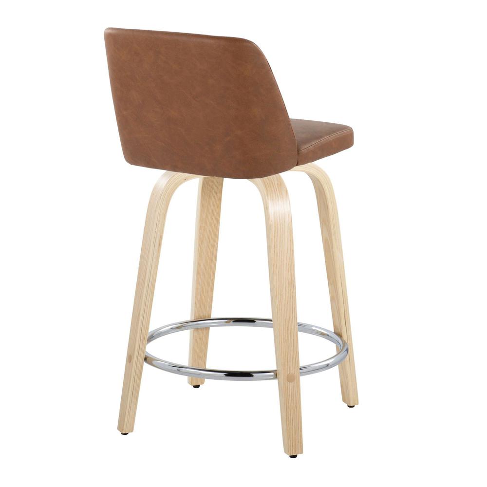 Brown Toriano 24" Fixed-Height Counter Stool - Set of 2. Picture 4