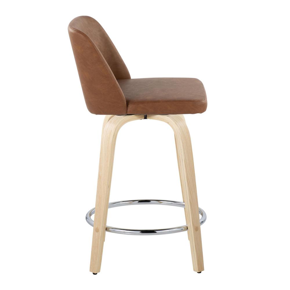 Brown Toriano 24" Fixed-Height Counter Stool - Set of 2. Picture 3