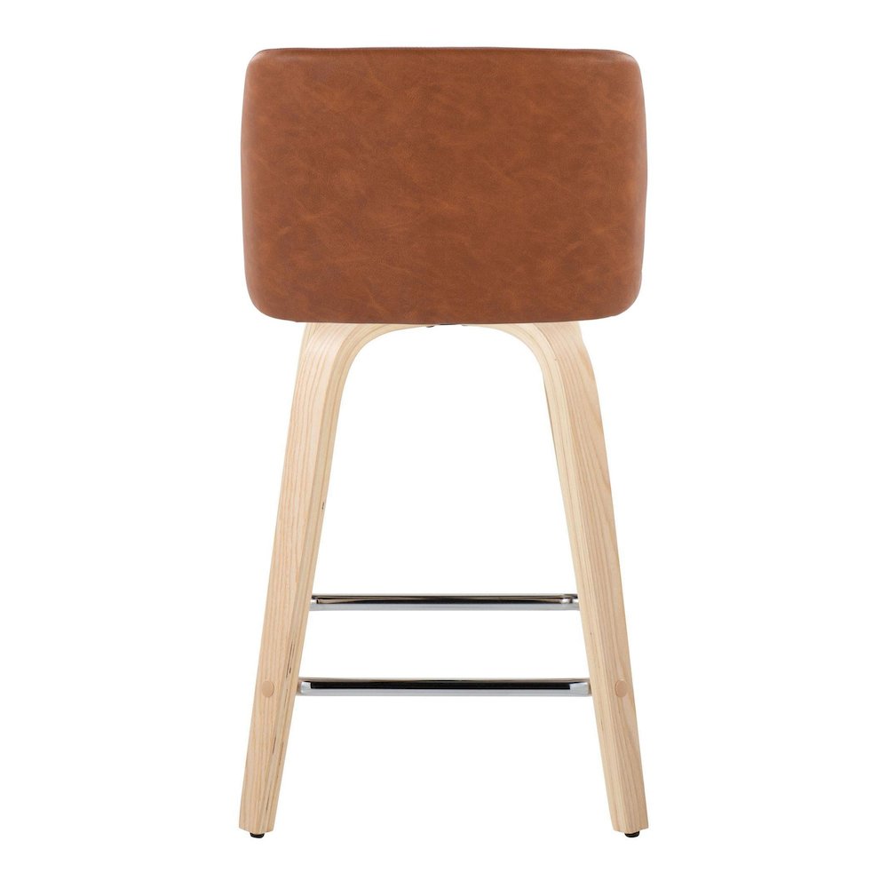 Brown Toriano 24" Fixed Height Counter Stool - Set of 2. Picture 5