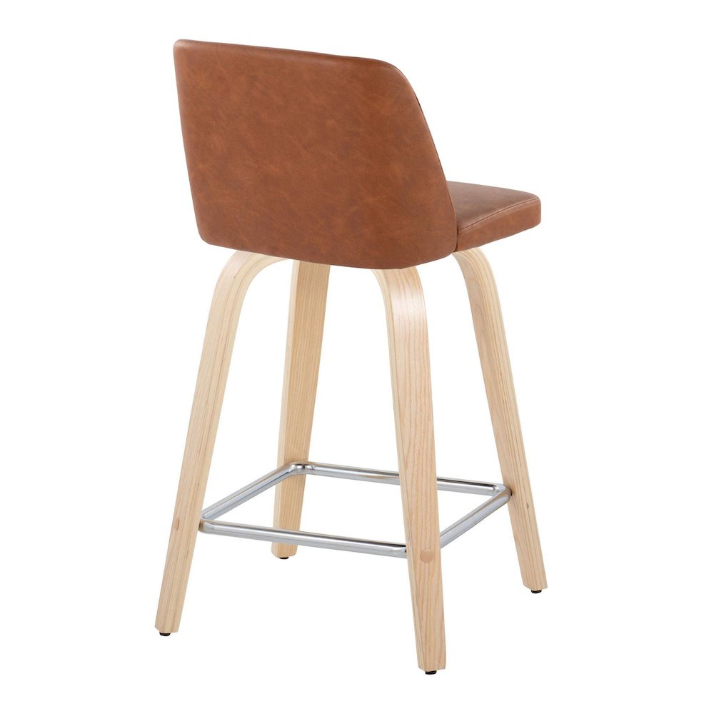 Brown Toriano 24" Fixed Height Counter Stool - Set of 2. Picture 4