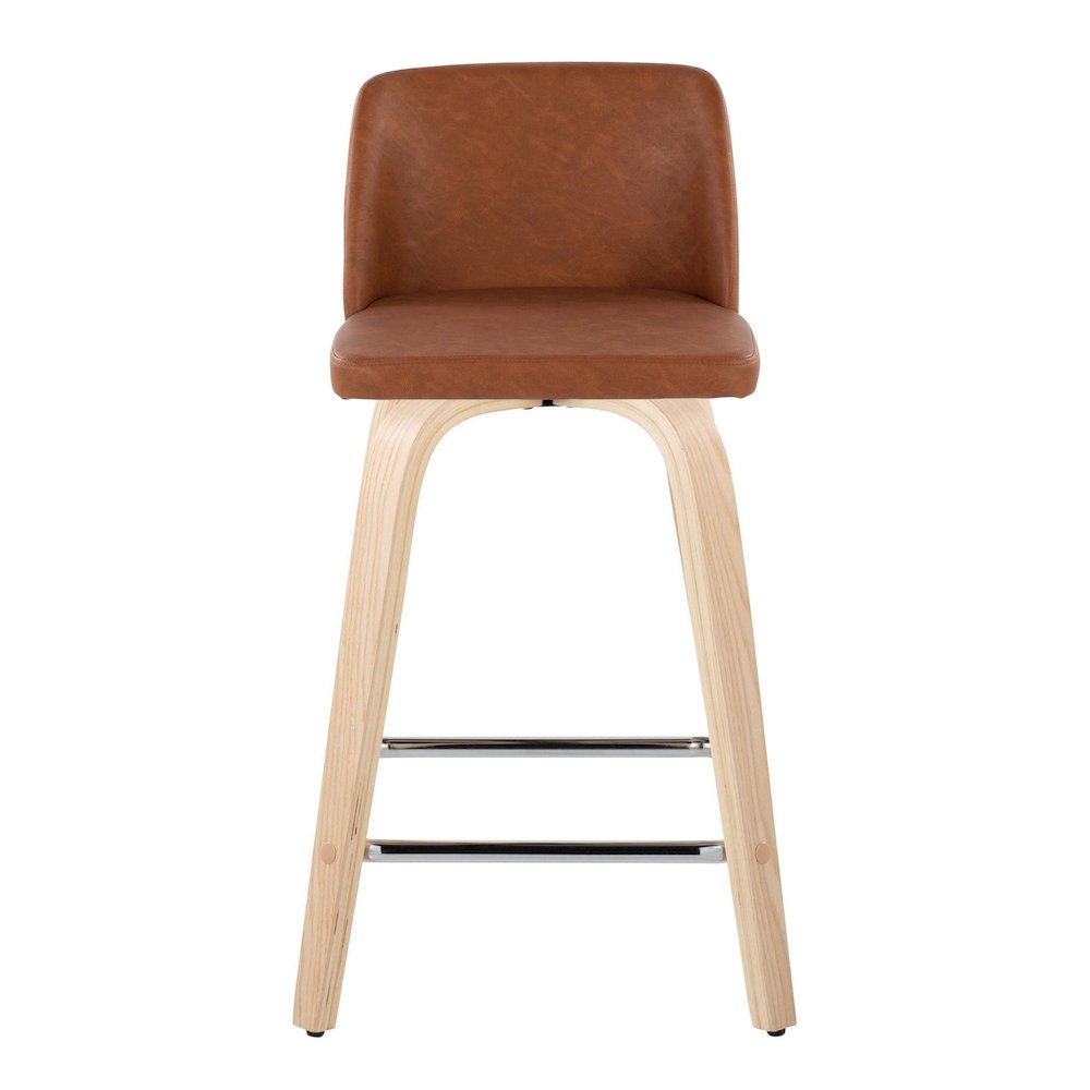 Brown Toriano 24" Fixed Height Counter Stool - Set of 2. Picture 6