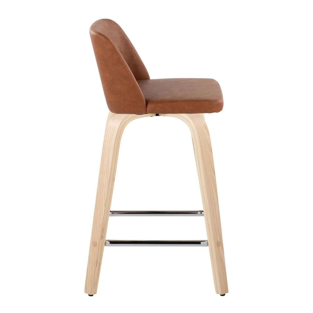 Brown Toriano 24" Fixed Height Counter Stool - Set of 2. Picture 3