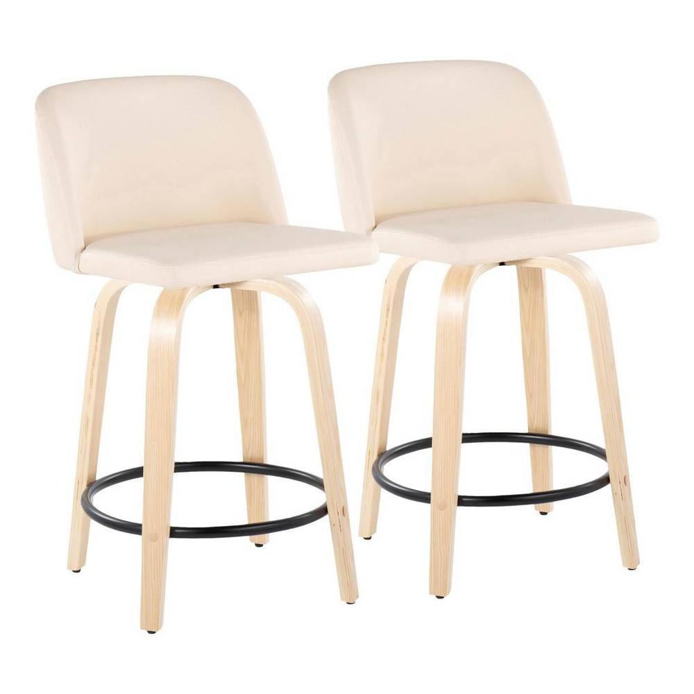 Brown Toriano 24" Fixed Height Counter Stool - Set of 2. Picture 1