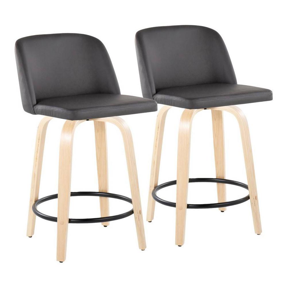 Brown Toriano 24" Fixed Height Counter Stool - Set of 2. Picture 1
