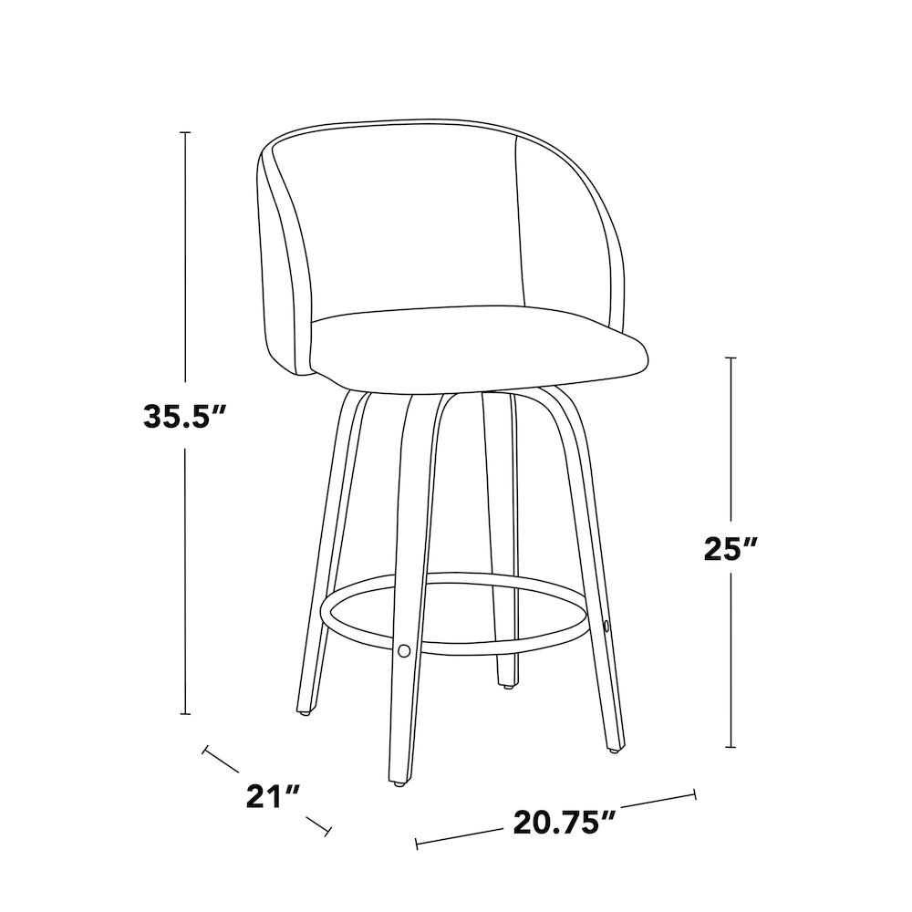 Fran 25" Fixed-Height Counter Stool - Set of 2. Picture 9