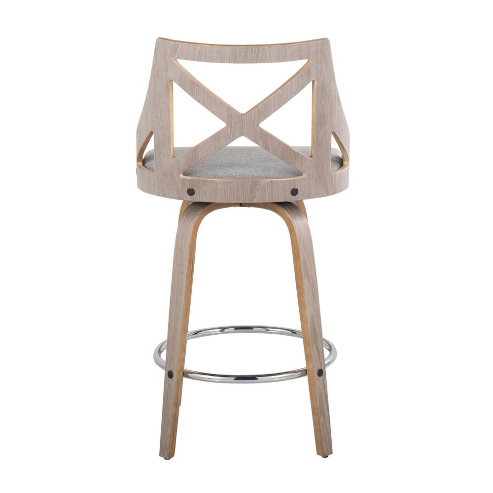 Grey Charlotte 26" Fixed-Height Counter Stool - Set of 2. Picture 5