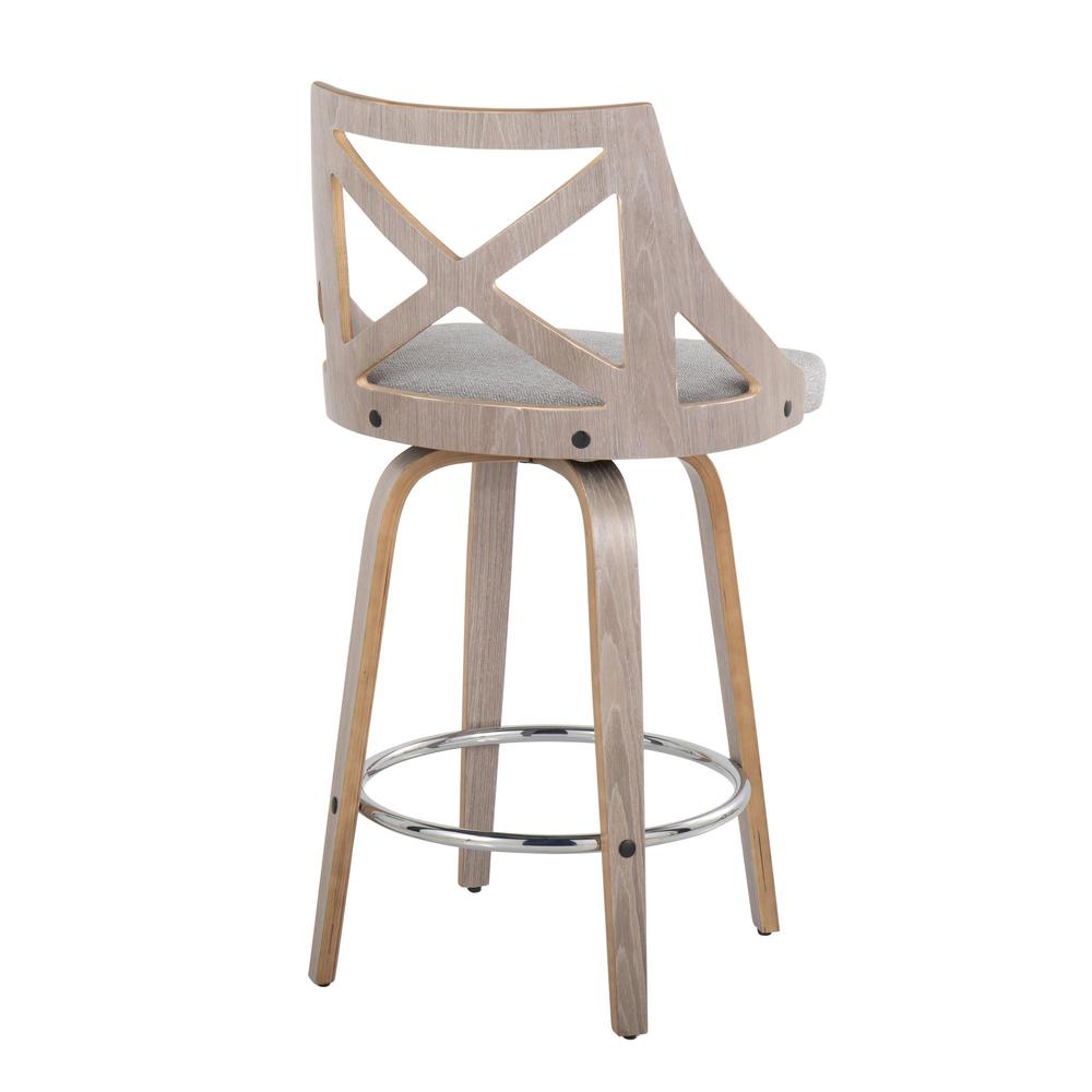 Grey Charlotte 26" Fixed-Height Counter Stool - Set of 2. Picture 4