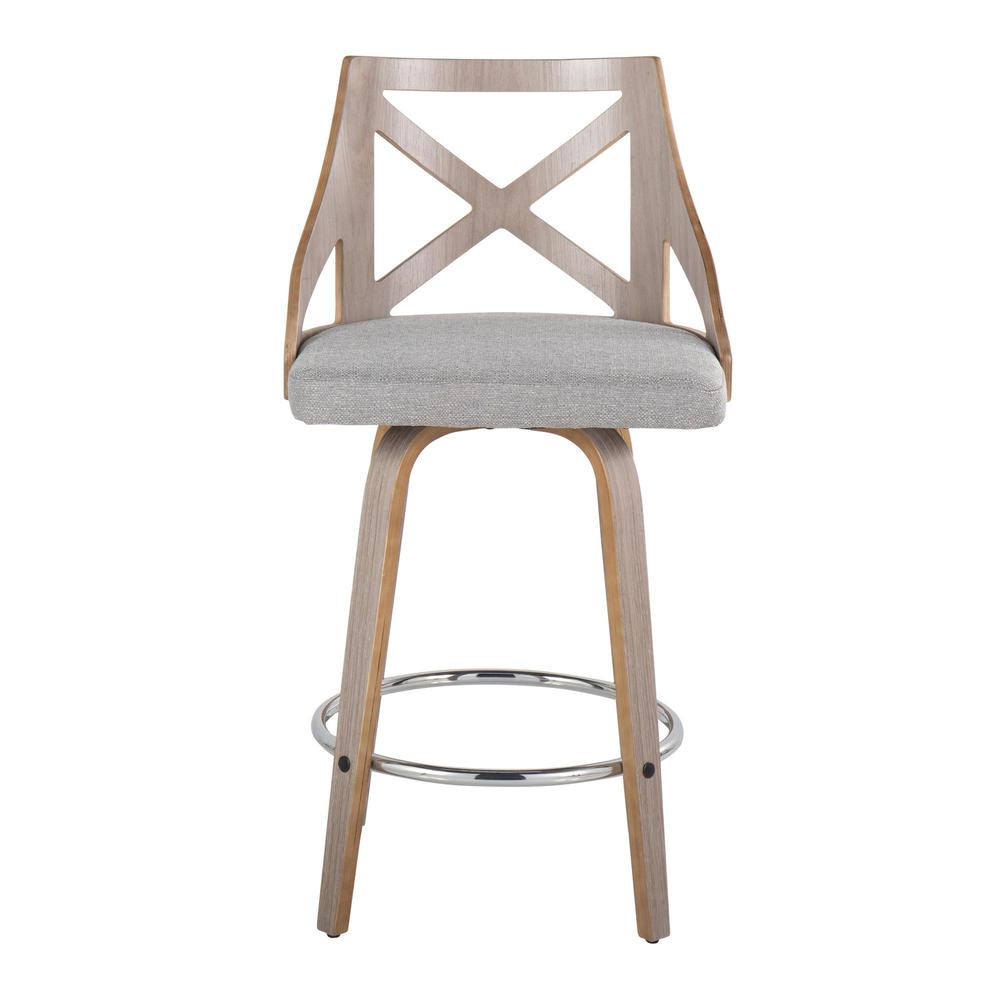 Grey Charlotte 26" Fixed-Height Counter Stool - Set of 2. Picture 6