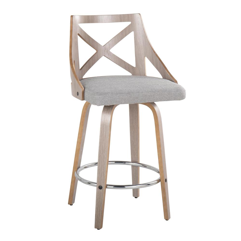 Grey Charlotte 26" Fixed-Height Counter Stool - Set of 2. Picture 2