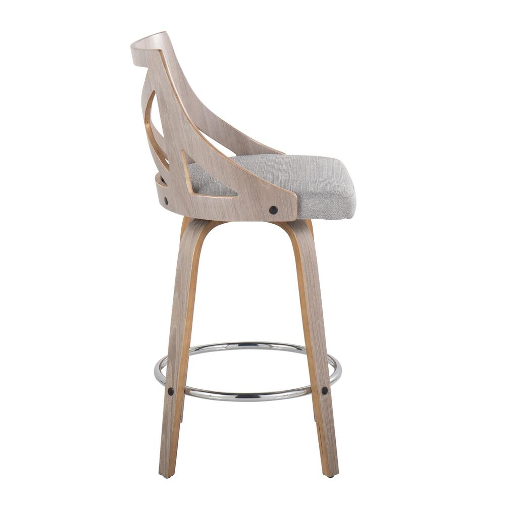 Grey Charlotte 26" Fixed-Height Counter Stool - Set of 2. Picture 3