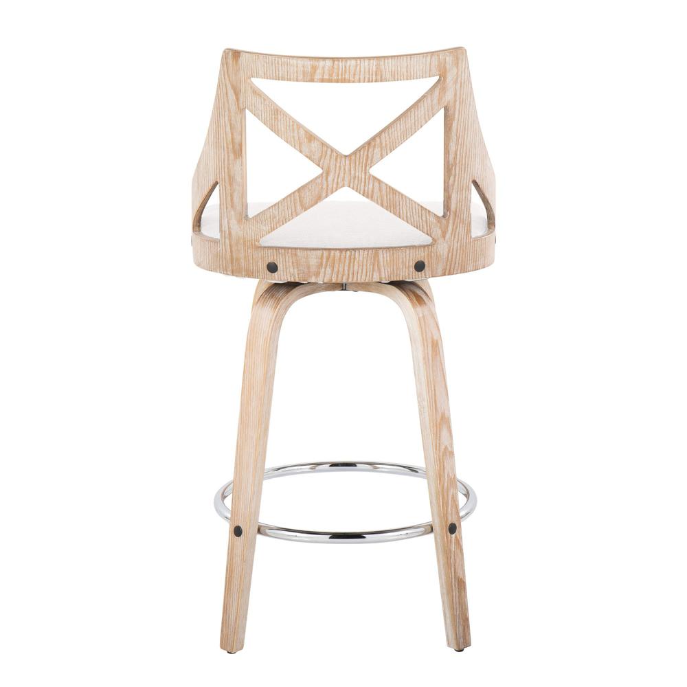 Clear Charlotte 26" Fixed-Height Counter Stool - Set of 2. Picture 5