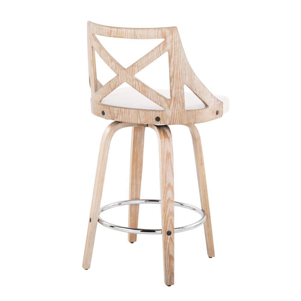 Clear Charlotte 26" Fixed-Height Counter Stool - Set of 2. Picture 4