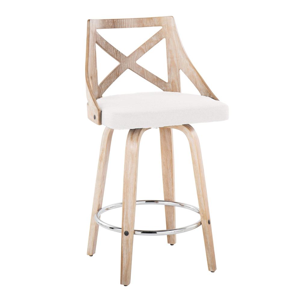 Clear Charlotte 26" Fixed-Height Counter Stool - Set of 2. Picture 2
