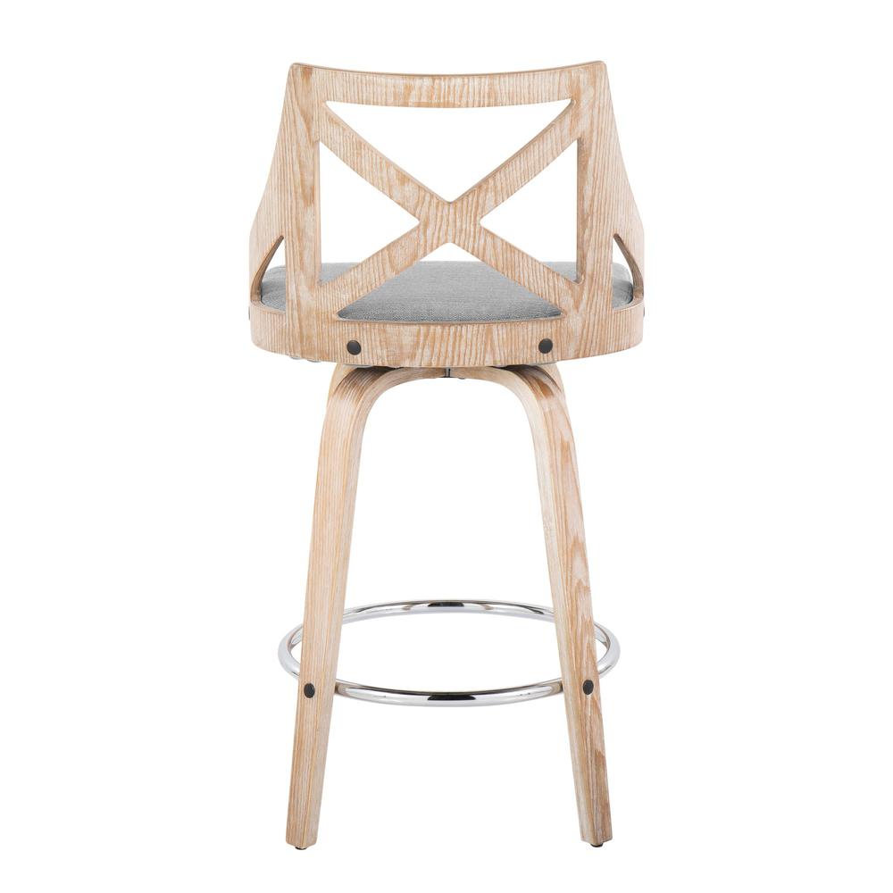 Grey Charlotte 26" Fixed-Height Counter Stool - Set of 2. Picture 5